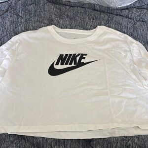 Nike White Logo Crop Top